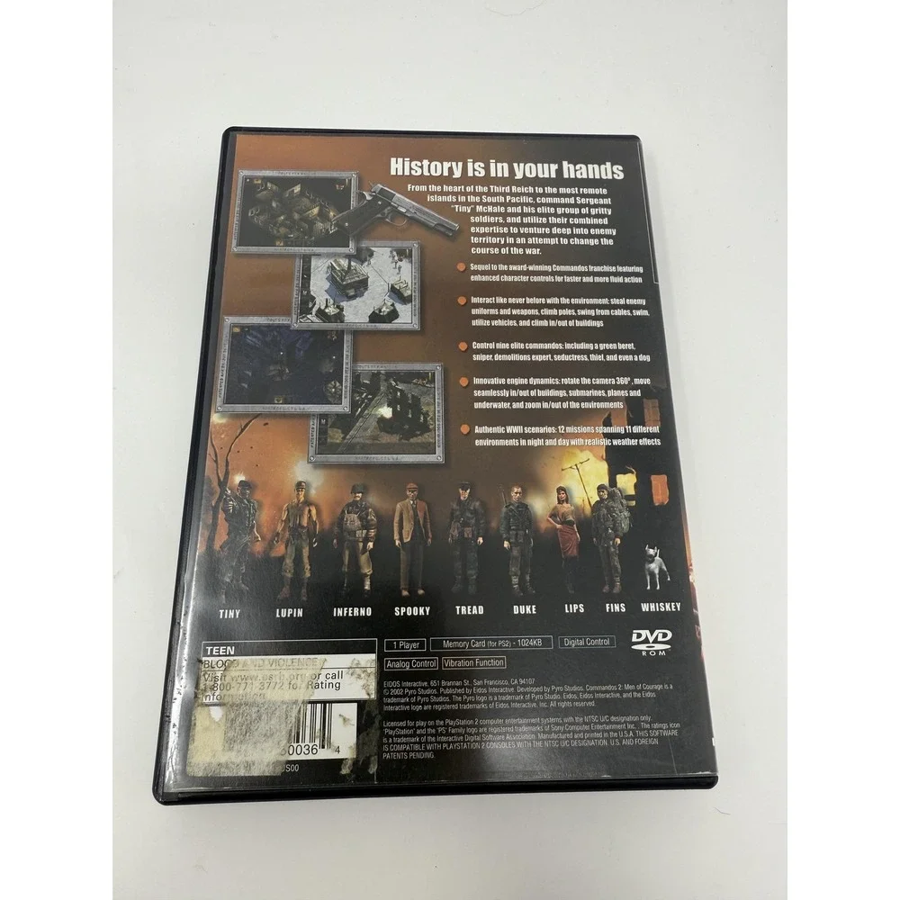 Commandos‎ 2 Men Of Courage Sony PlayStation 2 PS2 Video Game Complete CIB